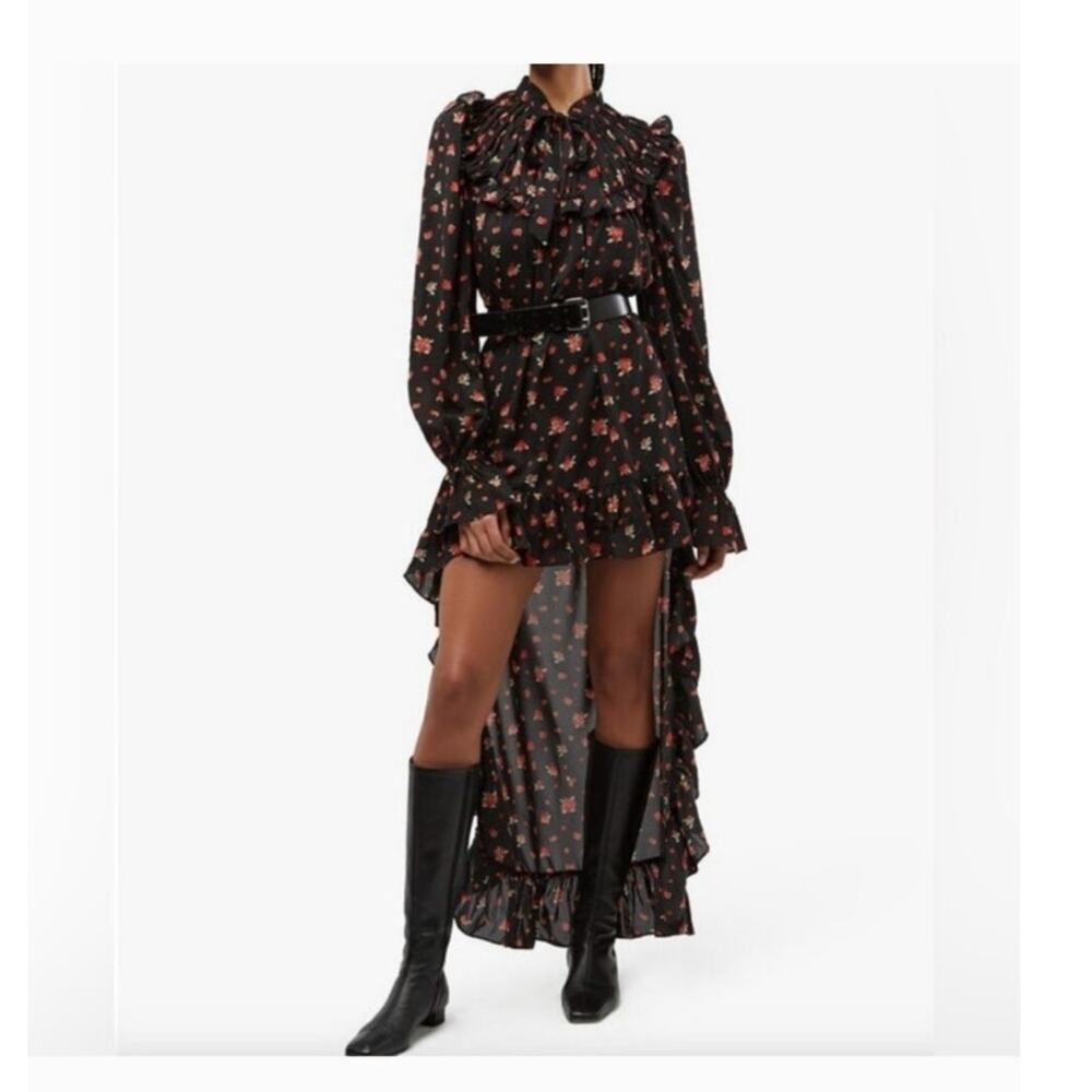 We Wore What High Low Dress Size XS Black Red